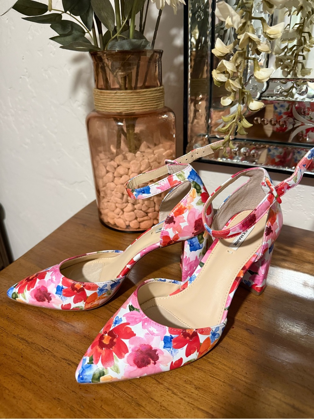Alex Marie Multicolor Floral Block Heel Pumps - Picture 2 of 4